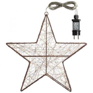 Lotti Étoile 3D métal marron - Ø 40 x 8 cm - 80 microleds - Blanc chaud