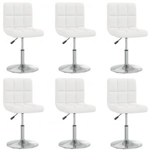 VidaXL Chaises de salle ?? manger 6 pcs Blanc Similicuir