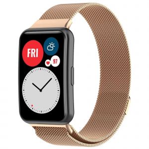 Bracelet Huawei Watch Fit iMOSHION Milanees magnetisch bandje met installatiehulp Rose dorée