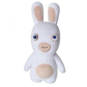 Peluche Lapin Cretin Yeux Bleu 20 Cm