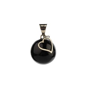 Bijou De Grossesse Bola Noir Avec Breloque En Forme De C?ur - Noir