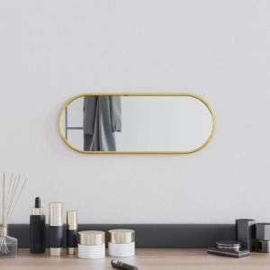 VidaXL Miroir mural Doré 40x15 cm Ovale