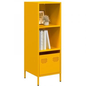 VidaXL Buffet haut jaune moutarde 35x39x103,5 cm acier