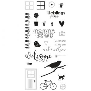 Rayher Clear Stamps - Welcome Home 1feuil. 97x205mm 23 Mot. Silicone, 50276000