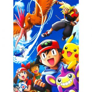 Fabulous Poster Pokemon sacha pikachu ondine (30 cm x 42 cm)