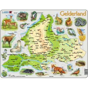 Image de Larsen Puzzle Cadre - Carte de Gelderland et ses Animaux (en Allemand)