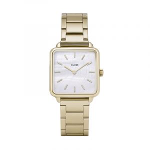 Image de Cluse Tétragone Three Link Montre Femme Acier Doré CL60026S