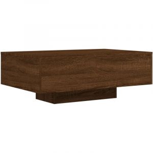 VidaXL Table basse avec lumières LED chêne marron 85x55x31 cm