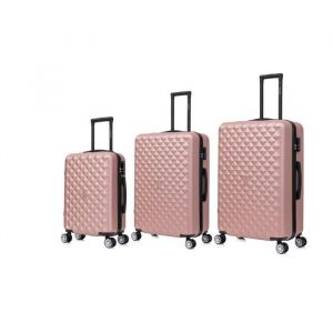 Celims France France - Set de Valises 3 Pi&egrave;ces | Cabine + Moyenne + Grande | Serrure Int&eacute;gr&eacute;e | Rose Gold