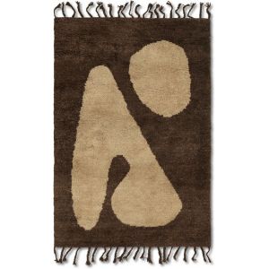 Ferm Living Tapis Abstract Large / 180 x 120 cm - Noué main marron en tissu