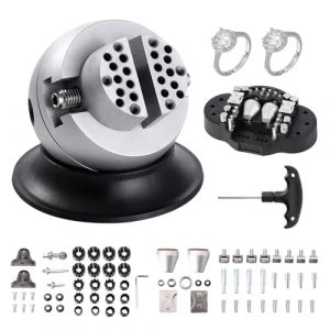 VEVOR Boulet de Graveur 78 mm &Eacute;tau de Gravure Base Rotative &agrave; 360&deg; &Eacute;tau &agrave; Boule M&acirc;choire R&eacute;glable avec 70 Accessoires Outil de R&eacute;glage de Gravure pour Fabrication de Bijoux de Pr&eacute;cision Bijoutier