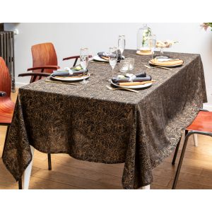 Image de Nappe ronde 180x180 noire en coton