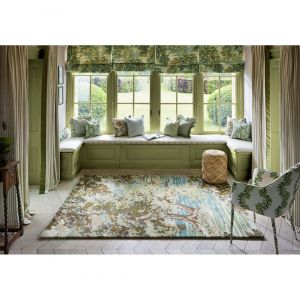 Sanderson Tapis laine et viscose floral design poils ras Ancient Canopy Vert Olive 140x200 - Vert Olive