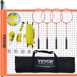 Ensemble De Volley-Ball De Badminton-Vevor-Acier Hauteur Réglable-Filet De Badminton Portable D'extérieur-Volley-Ball En Pvc