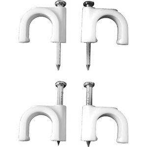 Tresice France Agrafe serre-c&acirc;ble blanche pour tuyau tubulaire 2x1,5 n&ordm; 7 (bo&icirc;te 100 u.)