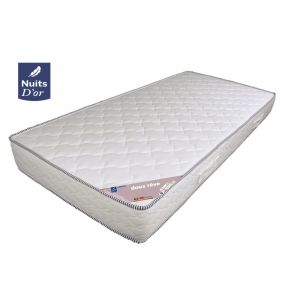 Nuits D'Or Lot de 2 Matelas 90x200 Hauteur 18 Cm Mousse Haute Résilence HR 30 Kg/m3 Très Ferme + 2 Protèges Matelas + 2 Oreillers