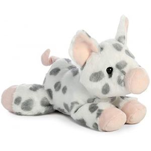 Image de Aurora Cochon en peluche avec des taches 20,5 cm blanc/gris