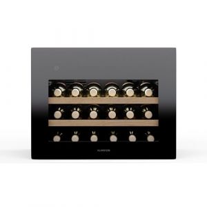 Klarstein Rhone 28 Uno Cave à Vin - 28 Bouteilles, 1 Zone, 5-20°C, Éclairage led, Porte Push-to-Open uv, Silencieux 40 dB, Frigo Vin Noir -