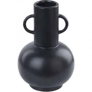 Beliani Vase à fleurs PEREA fait à la main Céramique 26 cm Noir