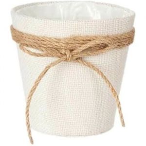 Planter Lasso White Rope Plastic 14 x 12,5 x 14 cm 14 x 14 x 14 cm (24 Units)