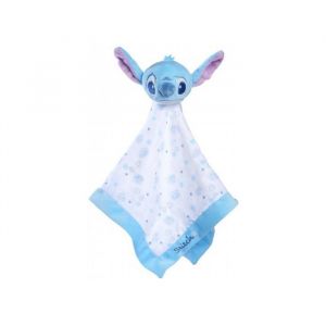 Stitch grand doudou plat lange blanc et bleu 40 x 40 cm - peluche enfant et bebe et 1 carte tigre - naissance