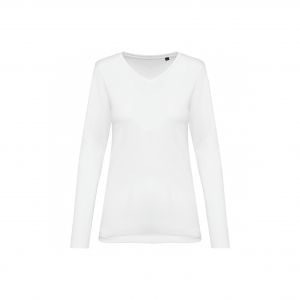 T-shirt manches longues suprima col V femme Kariban Premium