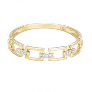 Paris Vend&ocirc;me - Bague Maillage Diamants 0.01 ct or jaune
