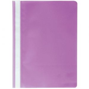 Exacompta Réf. 449218B - Paquet de 25 chemises de présentation à lamelles - couverture en PP qualité standard - étiquette sur toute la hauteur de la chemise - lamelles en métal - couleur violet