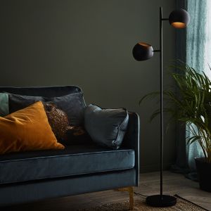 Markslojd Lampadaire Edgar &agrave; 2 lampes, noir