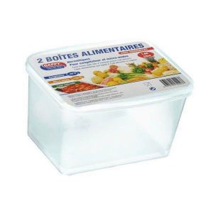 2 BOITES ALIMENTAIRES RM&Eacute;TIQUES 1 5L Transparent