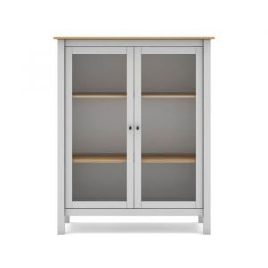 Calicosy Vitrine 2 portes avec 2 étagères - L90 cm - 90 cm X 40 cm X 110 cm - MISTI - Blanc