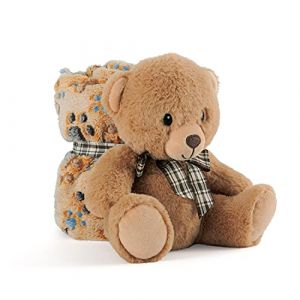 Perletti Ensemble couverture doux et peluche Teddy Bear
