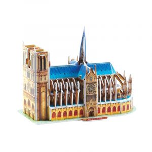 Dam Puzle 3d en carton de la cath&eacute;drale de notre e situ&eacute;e &agrave; paris. 39 pi&egrave;ces.