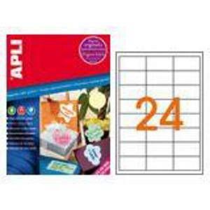 APLI 11844 : &eacute;tiquettes multiusages Vert pastel 70x37 mm coins droits - 20 pl. A4