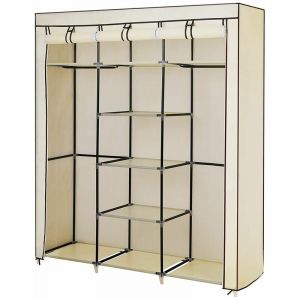 Image de Songmics Armoire de Rangement Penderie 175 x 150 x 45 cm Beige RYG12M - Beige