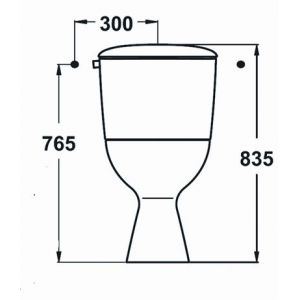 Image de P946201 - Pack WC surélevé Ulysse 2 avec sortie horizontale et fond creux