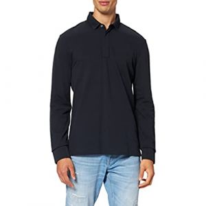 Armani Exchange Polo piqué à Manches Longues, Noir, X-Small Homme