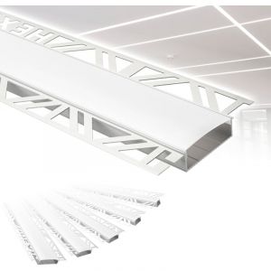 Profilés led, Aluminium sous-plâtre avec couvercle opale, diverses largeurs: 42,5 mm, Paquet d'économie de 20 mètres - Hexim