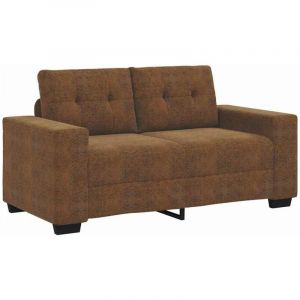 VidaXL Canapé deux places avec coussin Marron Faux cuir