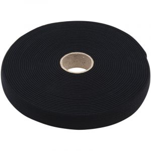 Ruban &eacute;lastique molletonn&eacute; noir 25 mm x 10 m Werka Pro