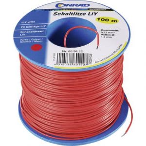 Image de Tru Components Fil de câblage LiY 1567227 1 x 0.50 mm² rouge 25 m