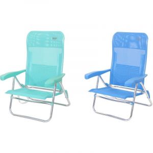 Crespo Chaise de plage - AL-205 - Bleu fonc&eacute; (41)