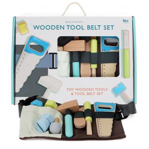 Ensemble de jeu outils en bois et ceinture à outils enfant Rex London