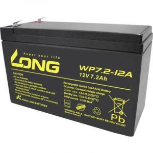 Long Kung WP7.2-12A 12Volt 7.2Ah Faston 6,3 mm contacts &agrave; fiche