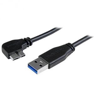 StarTech.com USB3AU50CMLS - Câble Micro USB 3.0 slim USB-A vers Micro-B à angle gauche de 50 cm M/M