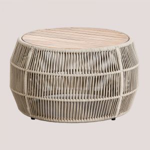 Table Basse Ronde (Ø80cm) Krot Beige Crème