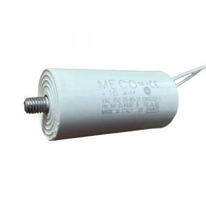 Condensateur ALLOTECH MECO 16 &micro;F universel (CMI4 1604) fil et vis pour moteur de store et &eacute;lectrom&eacute;nager