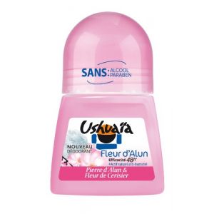 Image de Ushuaïa Fleur d'Alun - Déodorant roll-on efficacité 48h à la Pierre d'Alun & Fleur de Cerisier