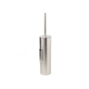 Koh-I-Noor Porte-balai mural wc tratto en acier inox aisi 304 brossé - Ø8 x h43 cm