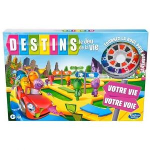 Hasbro Destins, Le Jeu De La Vie - Nouvelle Edition Original, Plateau Parcours Colore Avec Roue - Jeu De Societe Famille Et Carte Pets